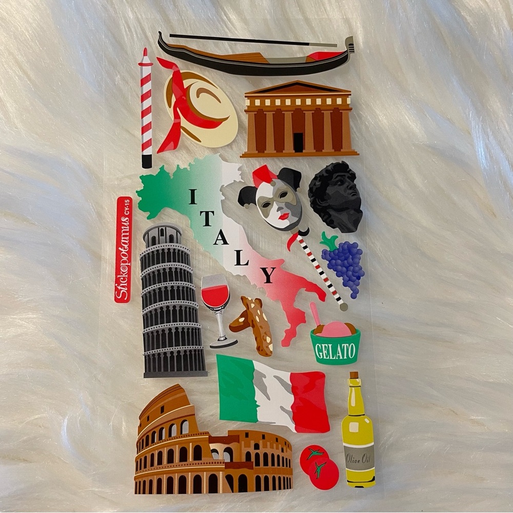 Italy Themed Sticker Sheet